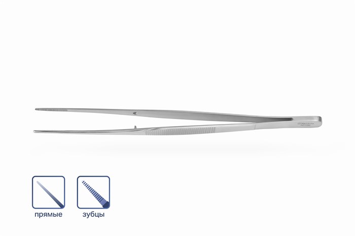 Пинцет хирургический прямой, 18 см 5361 - фото 451340