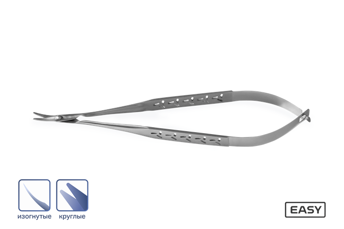 Ножницы микрохирургические Castroviejo Easy изогнутые 14 см 2112 - фото 451372