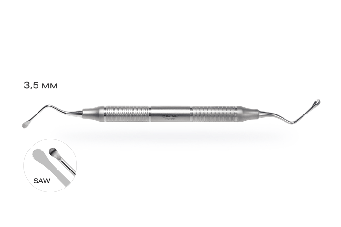 Кюретажная ложка Lucas 86 SAW с зубцами 3.5/3.5 мм 4004 - фото 451391