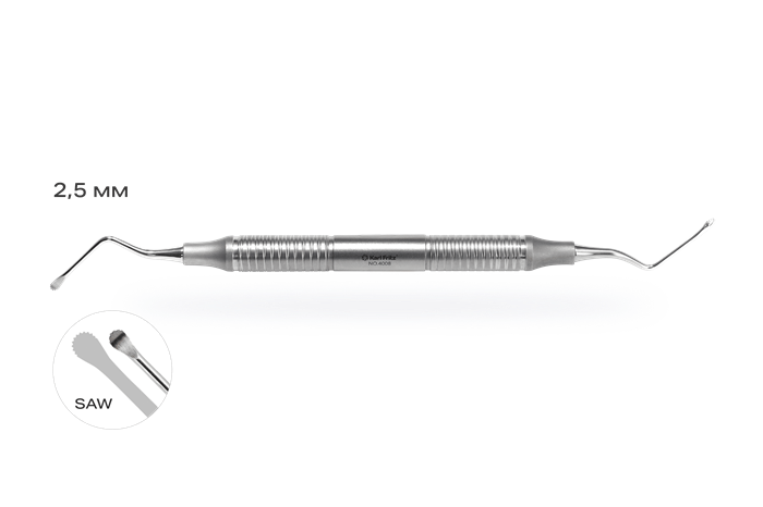 Кюретажная ложка Lucas 86 SAW с зубцами 2.5/2.5 мм 4008 - фото 451394