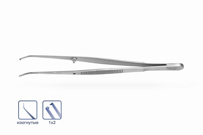 Пинцет Semken-Taylor хирургический с зубцами 1x2 изогнутый 12.5 см 5354 - фото 451432