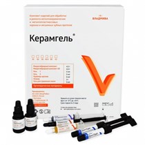 Керамгель с праймером-адгезив, омопакером, универсальным композитом, композитная паста А2, ВладМиВа 0001913421
