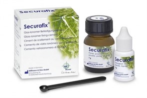 Securafix стеклоиномерный цемент (порошок 24 г, жидкость 10 г, мерная ложка), Willmann&Pein 1231918572