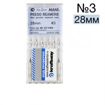 Peeso reamers №3 (28мм), упк. 6шт,MANI - развертка корневая 1231915817