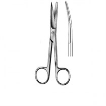 Ножницы 140 мм вертикально-изогнутые с одним острым концом 1231917446