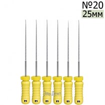 K-Files  25мм, №20, дрильборы ручные, сталь, (6шт.).  Eurofile 1231919180