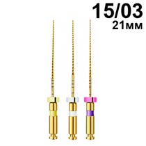 Файлы машинные V-Glider Gold, для создания ковровой дорожки, размер 15/.03, длина 21мм, никель-титан - 6 шт. STEA 1231918016