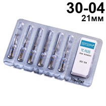 Файлы машинные TC-files Gold, для минимально инвазивной эндодонтии, размер 30/.04, длина 21мм, никель-титан - 6 шт. STEA 1231918025