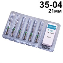 Файлы машинные TC-files Gold, для минимально инвазивной эндодонтии, размер 35/.04, длина 21мм, никель-титан - 6 шт. STEA 1231918022