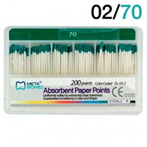 Штифты бумажные .02 №70 (200шт), Meta Biomed 1231917125