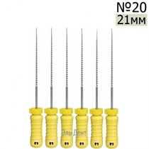 K-Files  21мм, №20, дрильборы ручные, сталь, (6шт.).  Eurofile 1231919169