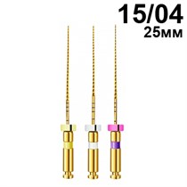 Файлы машинные V-Glider Gold, для создания ковровой дорожки, размер 15/.04, длина 25мм, никель-титан - 6 шт. STEA 1231918014