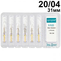 Файлы машинные R-files Gold, для первичной эндодонтии, размер 19/.04, длина 19мм, никель-титан - 6 шт. STEA 1231918046