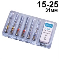 Файлы машинные с памятью формы TC-files, ассорти размер 15-25,  31мм, никель-титан - 6 шт. STEA 1231918035