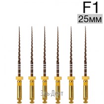 Ultratapers Gold F1, 25мм, стерильные машинные файлы, никель-титан, 6 шт., Eurofile 1231919256