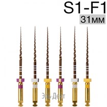 Ultratapers Gold 31мм, набор: S1-F1 (S1x2, S2x2, F1x2), стерильные машинные файлы, никель-титан, (6шт.).Eurofile 1231919263