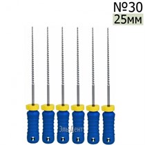 K-Files  25мм, №30, дрильборы ручные, сталь, (6шт.).  Eurofile 1231919182