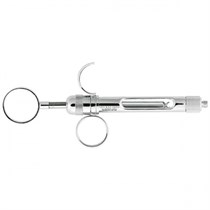 Шприц карпульный хромированный, с 1 кольцом и 1 половинчатым кольцом, ручная аспирация 1231917881