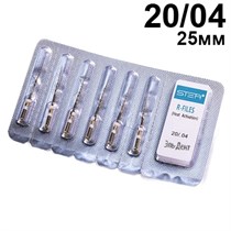 Файлы машинные R-files Gold, для первичной эндодонтии, размер 20/.04, длина 25мм, никель-титан - 6 шт. STEA 1231915361