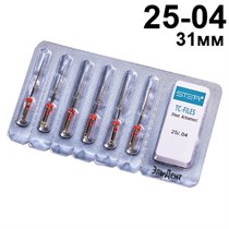 Файлы машинные с памятью формы TC-files, размер 25/.04, длина 31мм, никель-титан - 6 шт. STEA 1231918028