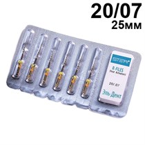 Файлы машинные R-files Gold, для первичной эндодонтии, размер 20/.07, длина 25мм, никель-титан - 6 шт. STEA 1231915362