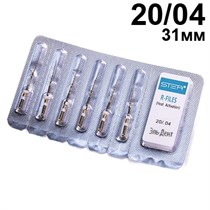 Файлы машинные R-files Gold, для первичной эндодонтии, размер 20/.04, длина 31мм, никель-титан - 6 шт. STEA 1231918044