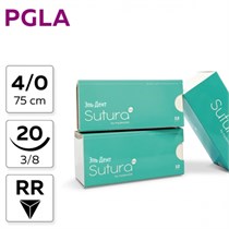 Шовный материал POLYGLACTINE 910, 4/0_75_20, рассасывающаяся, 3/8, обратно-режущая (12 шт.), SUTURA 1231918991