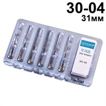 Файлы машинные с памятью формы TC-files, размер 30/.04, длина 31мм, никель-титан - 6 шт. STEA 1231918024