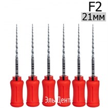 Ultratapers Hand F2, 21мм, ручные файлы, никель-титан, (6шт.) Eurofile 1231919311