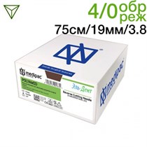 Полиамид 4/0 75см 19мм 3/8 обратно-режущая 24шт голубой 1231916740