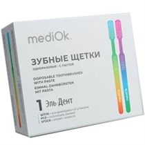 Щетка зубная одноразовая mediOK 1шт. с нанесенной зубной пастой, «Мята». MediOk 1231919347
