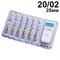 Файлы машинные с памятью формы TC-files, размер 20/.02, длина 25мм, никель-титан - 6 шт. STEA 1231918031