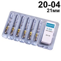 Файлы машинные с памятью формы TC-files, размер 20/.04, длина 21мм, никель-титан - 6 шт. STEA 1231918030