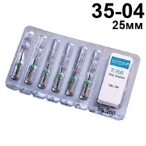 Файлы машинные с памятью формы TC-files, размер 35/.04, длина 25мм, никель-титан - 6 шт. STEA 1231915358