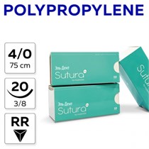 Шовный материал POLYPROPYLENE 4/0_75_20, нерассасывающаяся, 3/8, обратно-режущая (12 шт.), SUTURA 1231918993