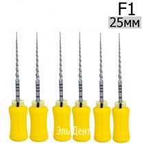 Ultratapers Hand F1, 25мм, ручные файлы, никель-титан, (6шт.) Eurofile 1231919317