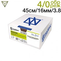 Моносорб 4/0 45см 16мм 3/8 обратно-режущая 24шт фиолетовый 1231916759