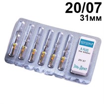 Файлы машинные R-files Gold, для первичной эндодонтии, размер 20/.07, длина 31мм, никель-титан - 6 шт. STEA 1231918042