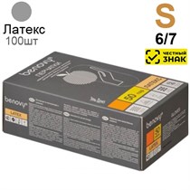 Перчатки латексные Benovy S (6/7), 100шт. (М) (Маркированные) 1231918453