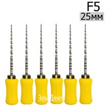 Ultratapers Hand F5, 25мм, ручные файлы, никель-титан, (6шт.) Eurofile 1231919321