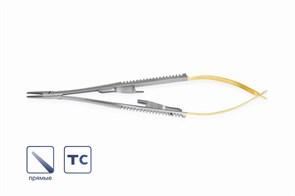 Иглодержатель микрохирургический Castroviejo с вставками прямой 14 см 1105