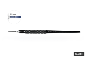 Ручка №3 Black Double для лезвий скальпеля круглая прямая 4605B