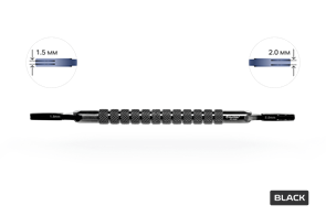 Ручка №3 Black Double для лезвий скальпеля круглая прямая двухсторонняя 4606