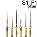 Ultratapers Gold 25мм, набор: S1-F1 (S1x2, S2x2, F1x2), стерильные машинные файлы, никель-титан, (6шт.).Eurofile 1231919254 - фото 438746