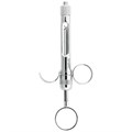 Шприц карпульный хромированный, с 1 кольцом и 1 половинчатым кольцом, ручная аспирация 1231917881 - фото 445420