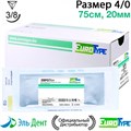 ЕвроЛон 4/0, 75см, 20мм, обр.реж.3/8, 12шт.-синтетический монофиламентный нерассасывающийся шовный материал из полиамида 1231919479 - фото 450523