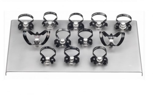 Раббердам-набор 129-S12-TN ЧЕРНЫЙ (12 креп.на подставке), Medenta Instruments Co