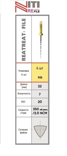 REATREAT-FILE -файлы для распломбировки каналов №20/07 (22мм), Геософт