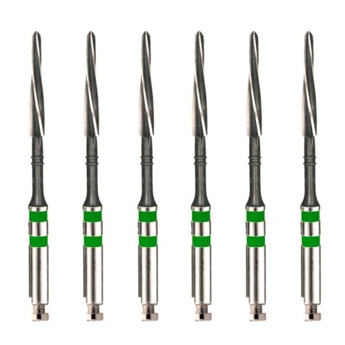Unimetric калибровочный дриль №210 (6шт.) 2 полосы, зеленый, Maillefer