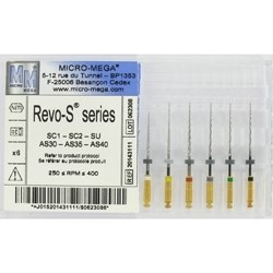 Набор файлов REVO-S Assortiment: L25 мм, (6 шт.). SC1-SC2-SU-AS30-AS35-AS40 20143111 (NiTi). Micro-Mega